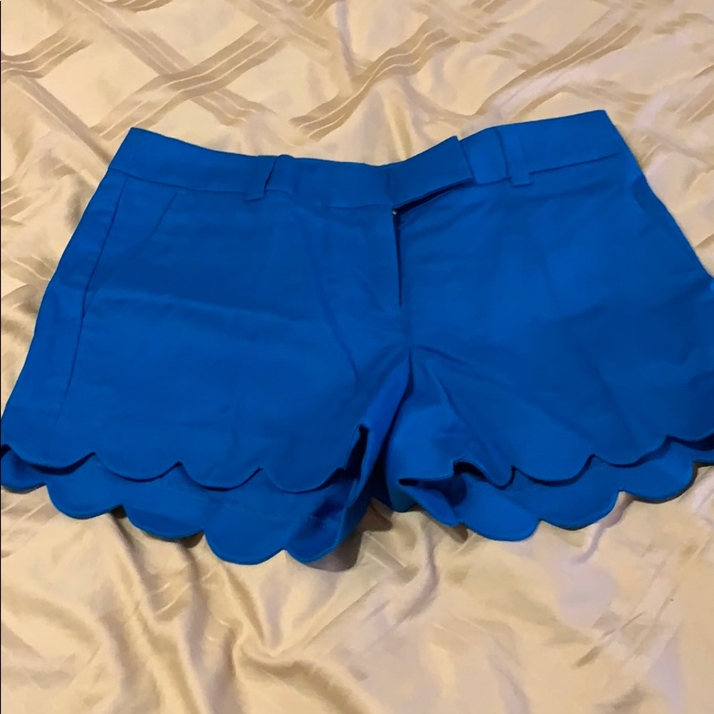 Barcelona Blue 4” scallop hem J. Crew shorts